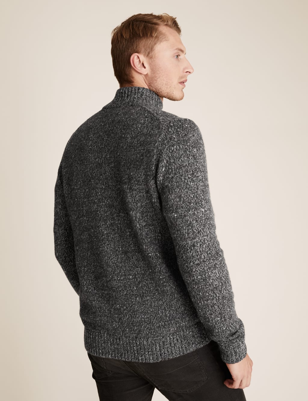 Lambswool Textured Zip Up Cardigan 4 of 4