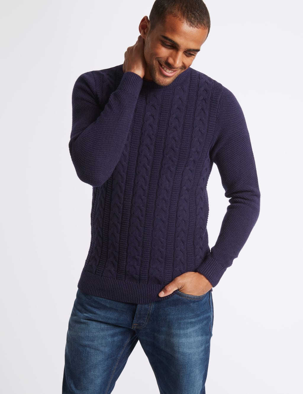 Pure Cotton Cable Knit Jumper M S Collection M S