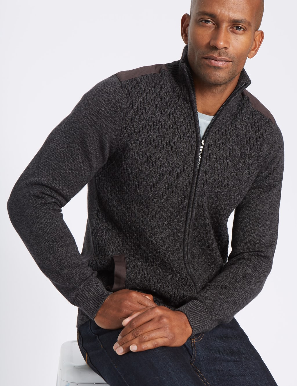 Textured Zipped Through Cardigan 3 of 6