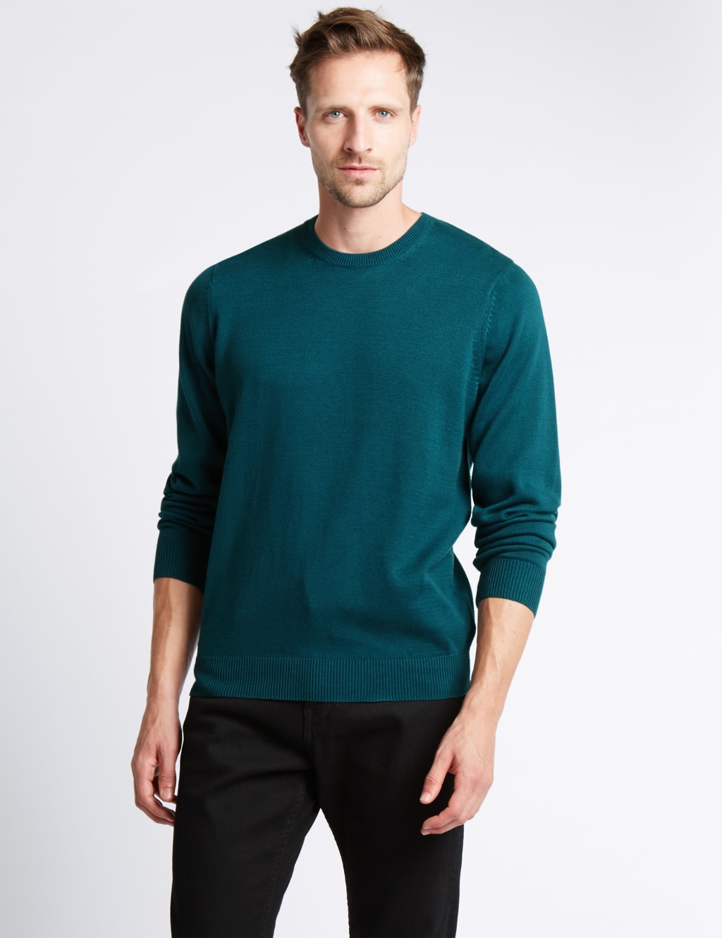 Pure Cotton Crew Neck Jumper M S Collection M S