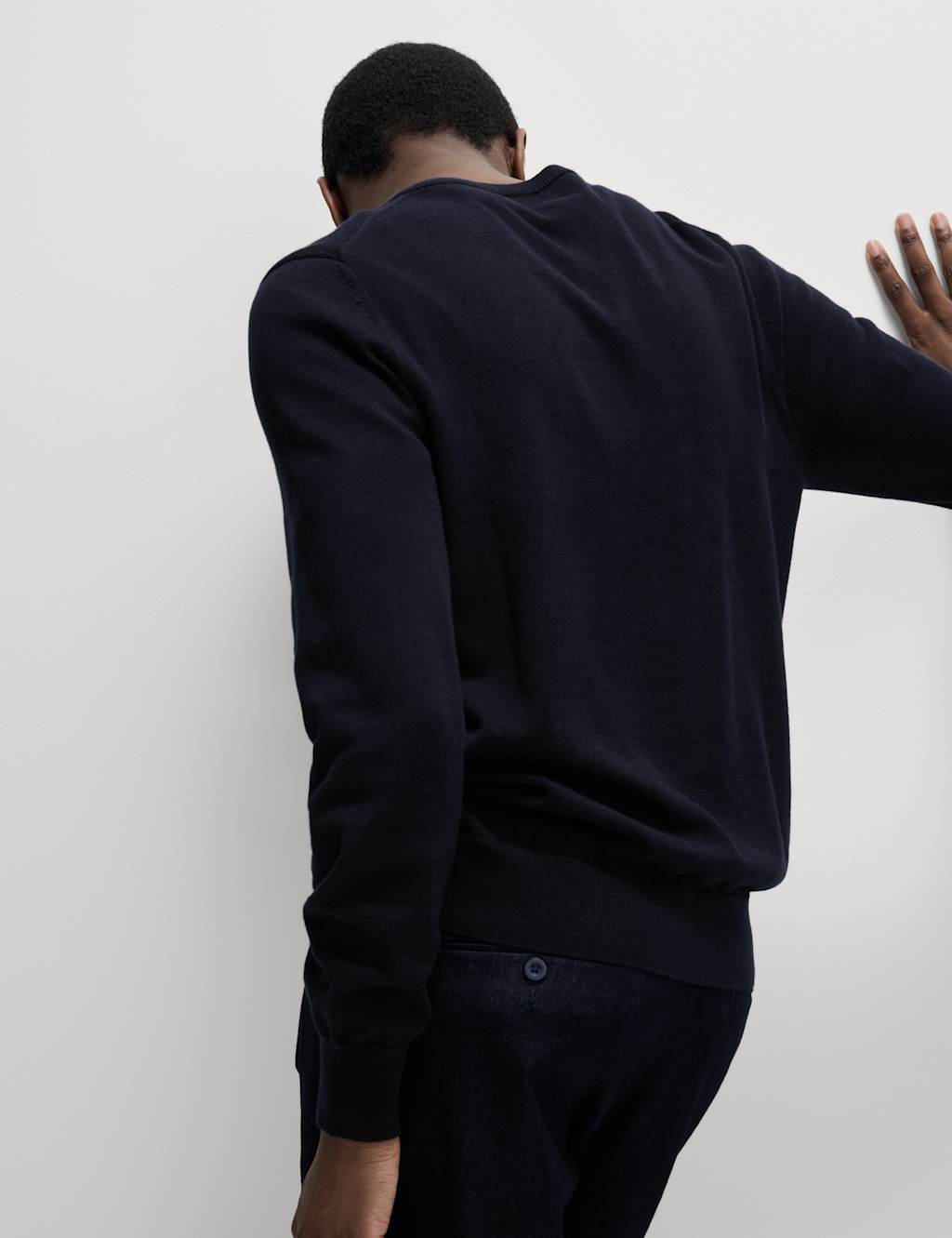 Pure Cotton V-Neck Knitted Jumper 6 of 7