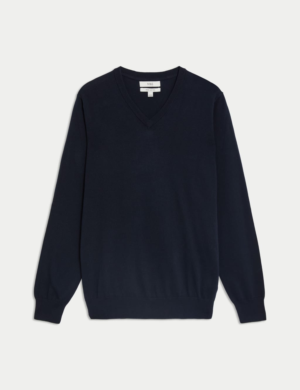 Pure Cotton V-Neck Knitted Jumper 2 of 7