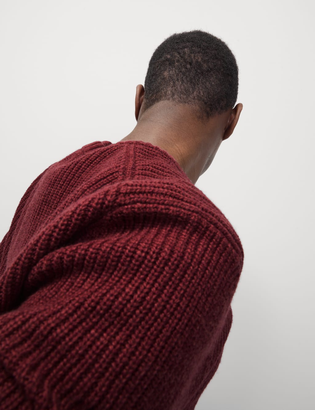 Lambswool Blend Textured Crew Neck Jumper M S Collection M S