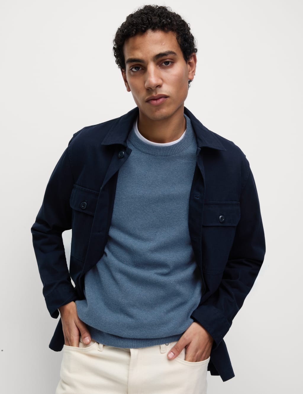 Pure Extra Fine Lambswool Crew Neck Jumper 4 of 5