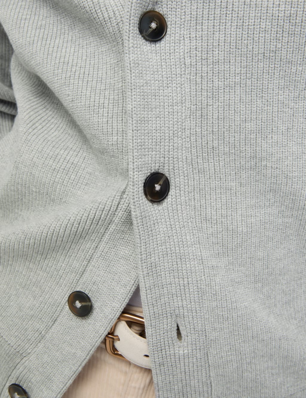 Cotton Blend Ribbed Shawl Collar Cardigan M S Collection M S