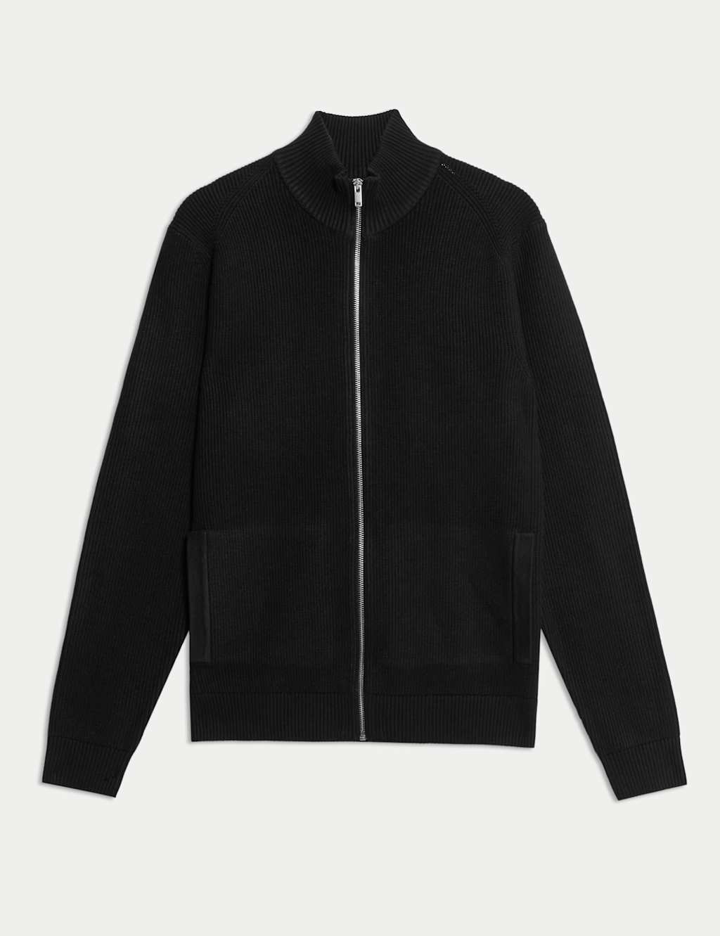 Cotton Blend Funnel Neck Zip Up Jumper 2 of 7