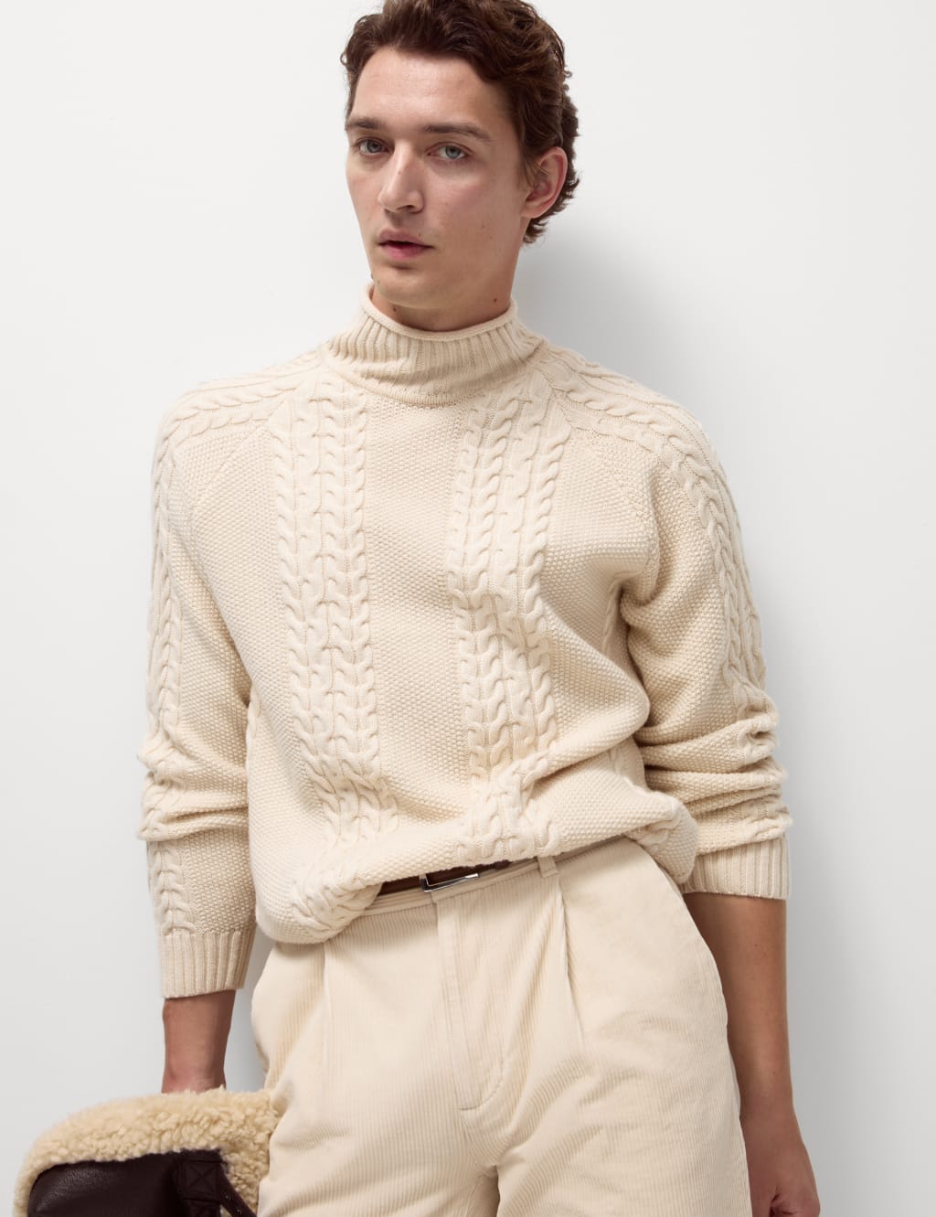 Woolen high neck top hot sale