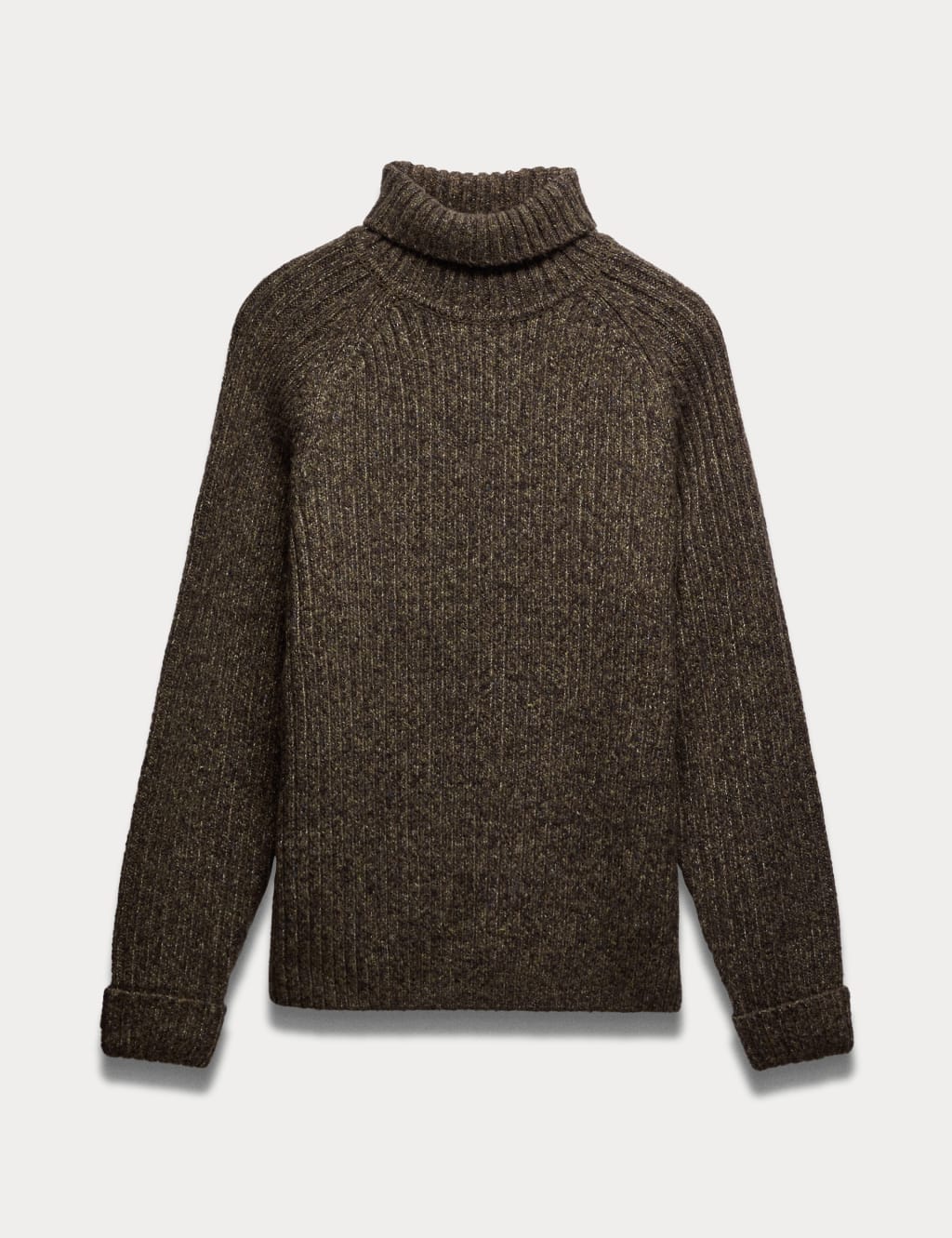 Cotton Rich Ribbed Roll Neck Jumper