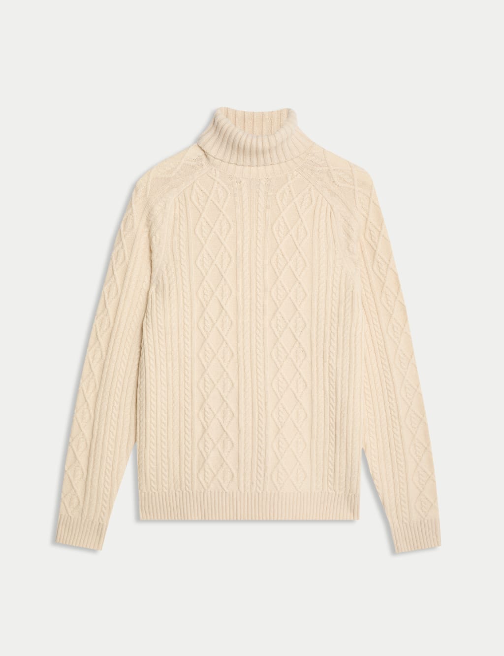 Lambswool Blend Cable Roll Neck Jumper M S Collection M S