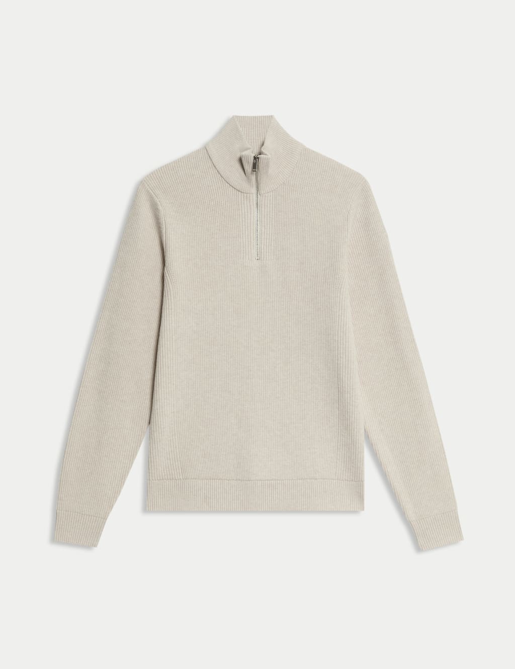 Cotton Blend Half Up Ribbed Jumper 2 of 6