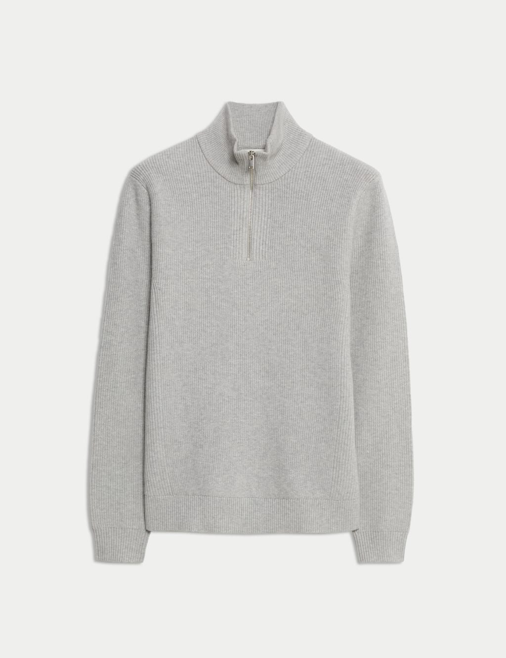Cotton Blend Half Up Ribbed Jumper 2 of 4