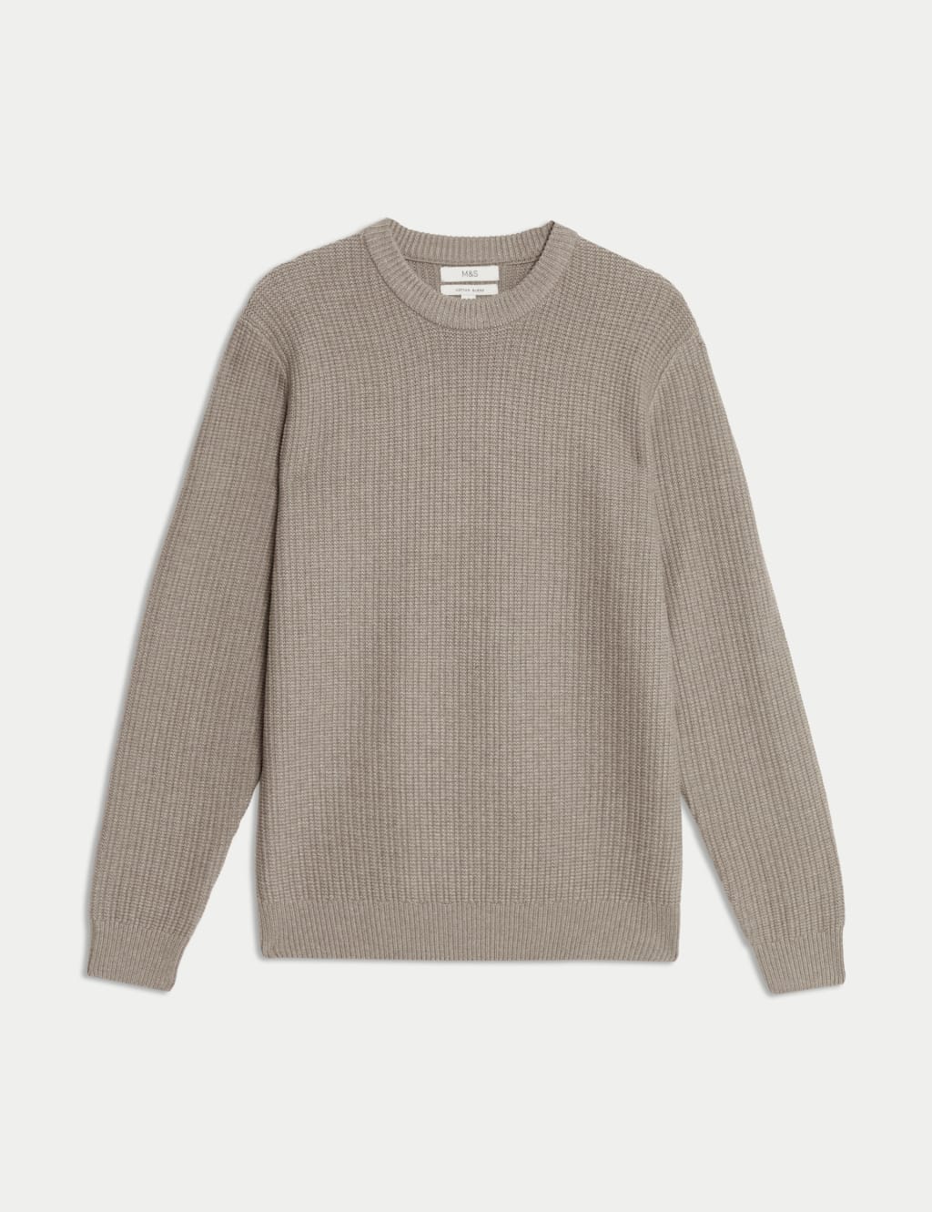 Cotton Blend Textured Crew Neck Jumper 2 of 7