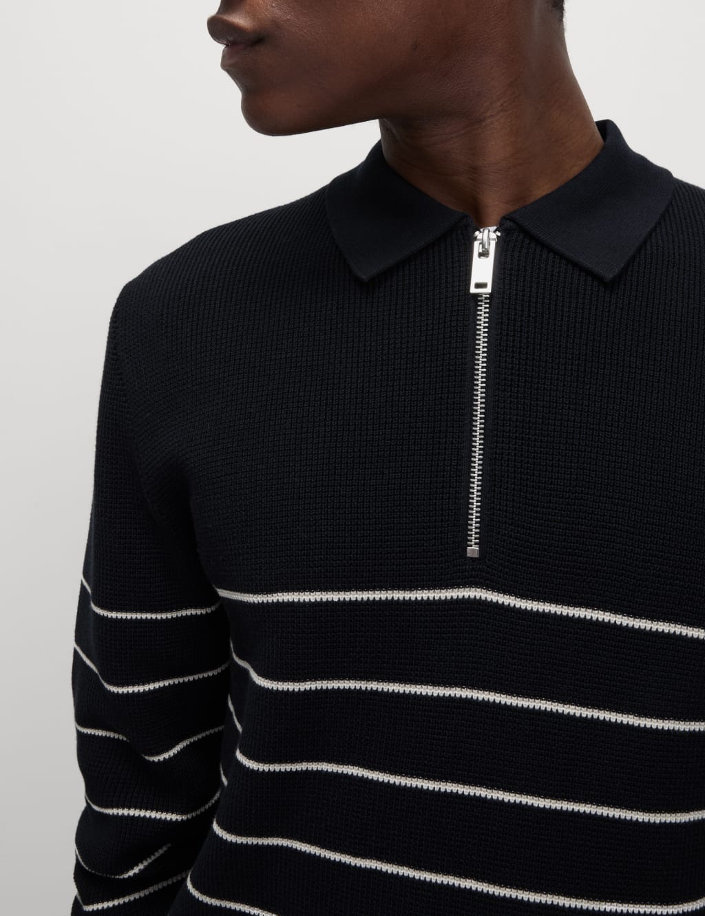 Cotton Modal Blend Knitted Polo Shirt 3 of 6