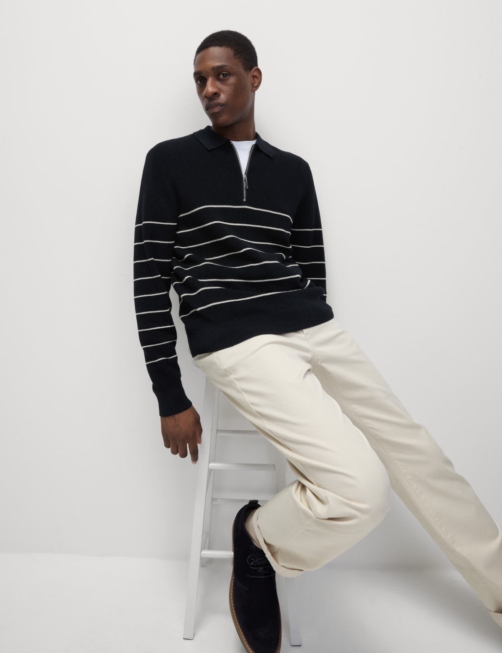 Cotton Modal Blend Knitted Polo Shirt 4 of 6
