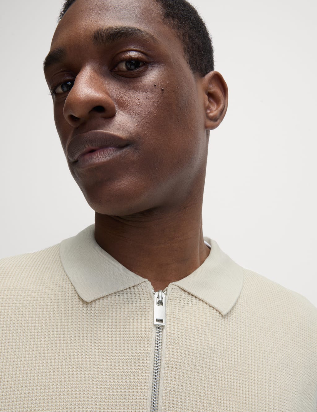 Cotton Modal Blend Knitted Polo Shirt 3 of 6