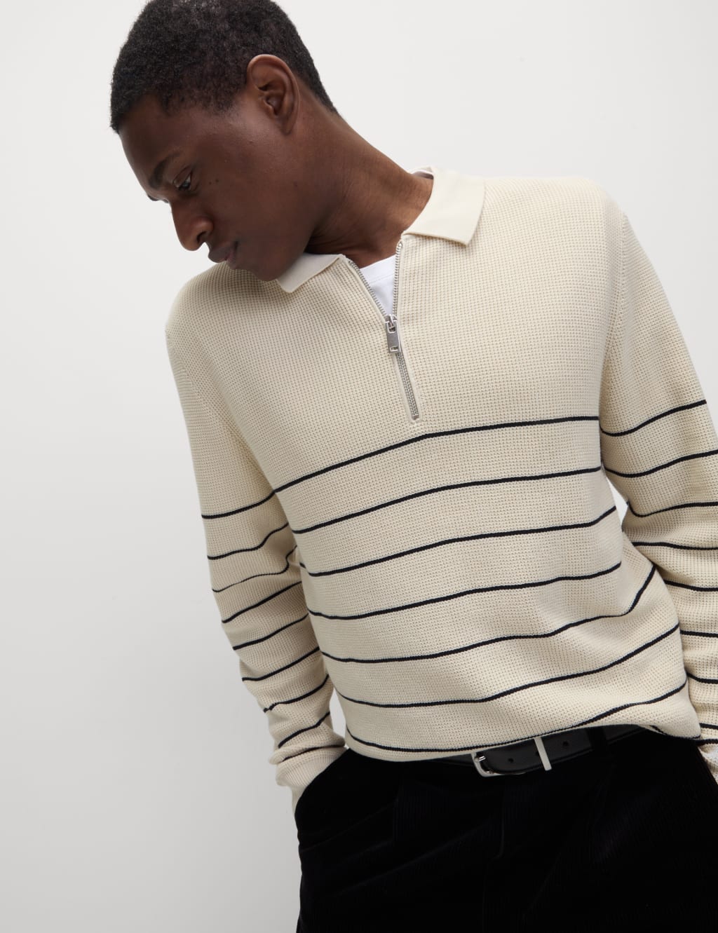 Cotton Modal Blend Knitted Polo Shirt 6 of 6