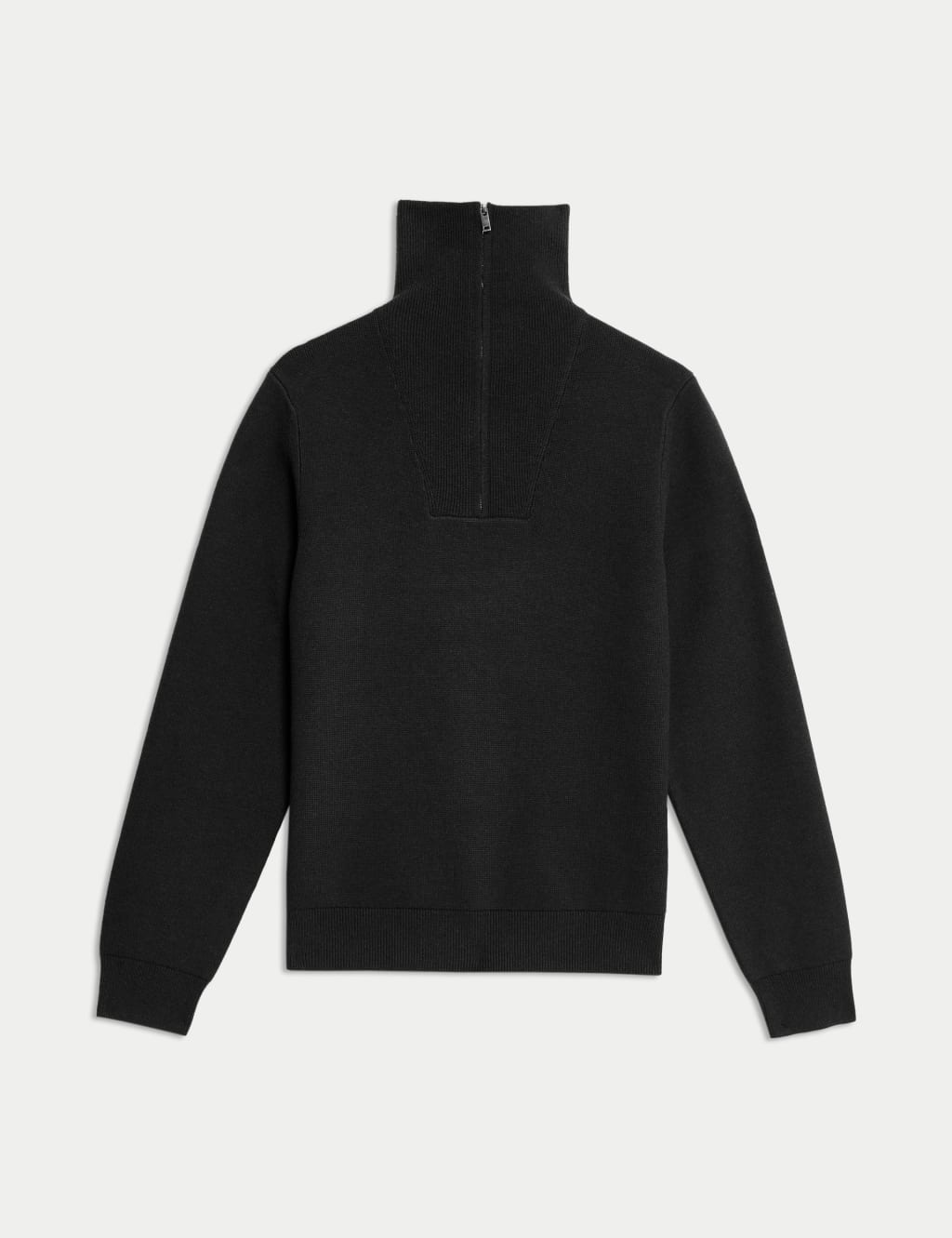Cotton Blend Textured Half Zip Jumper 2 of 6