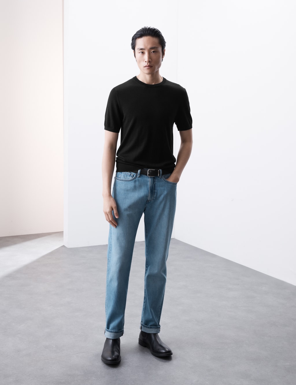 Pure Extra Fine Merino Wool Knitted T-Shirt 6 of 7