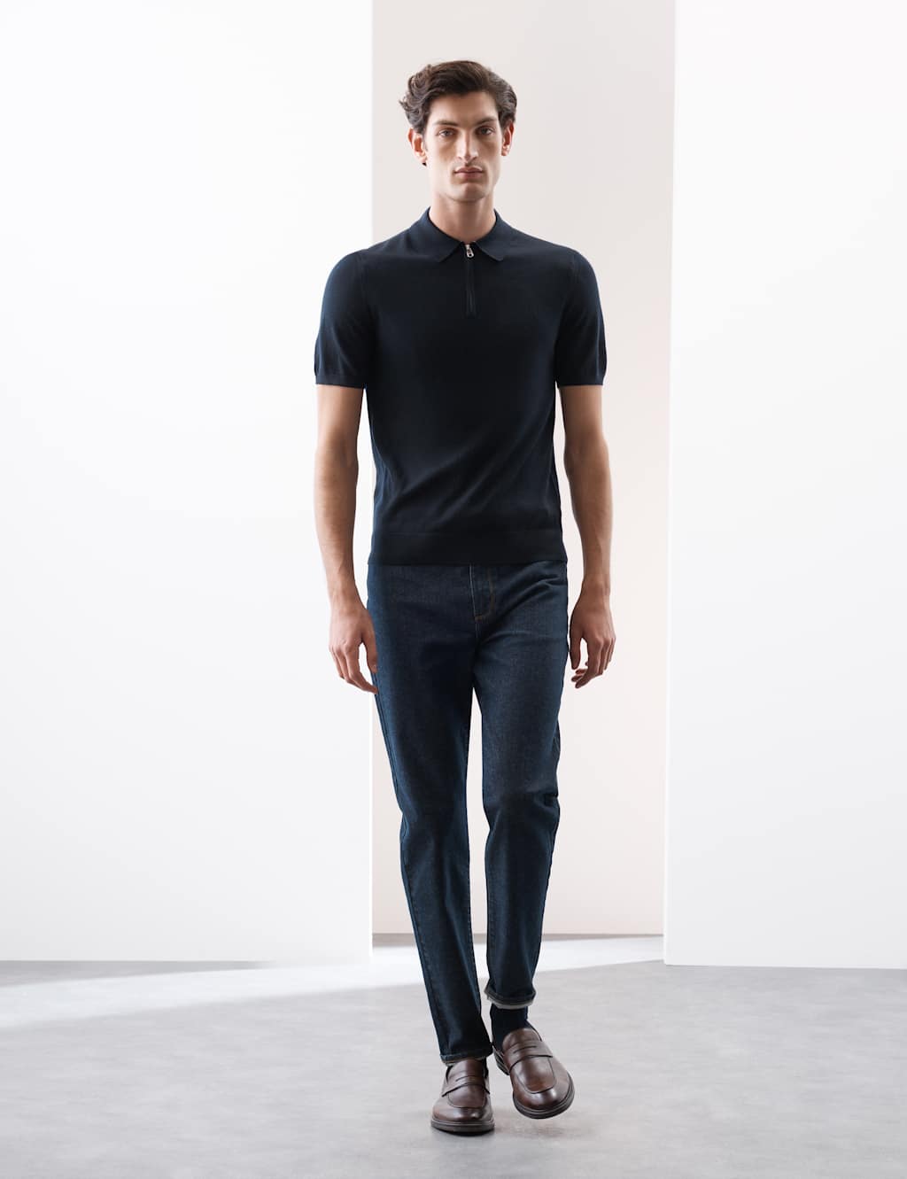 Pure Extra Fine Merino Wool Knitted Polo Shirt 4 of 7