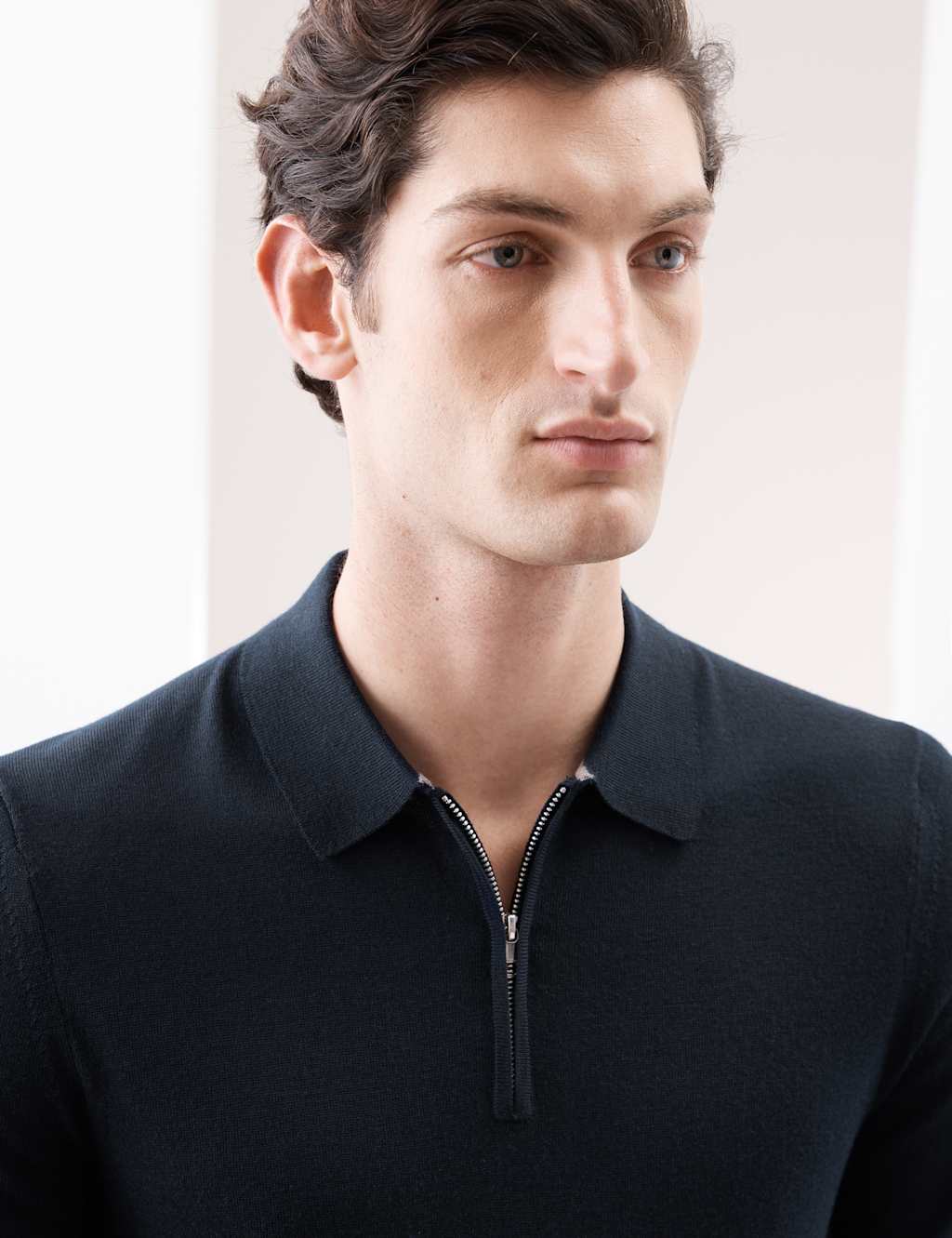 Pure Extra Fine Merino Wool Knitted Polo Shirt 5 of 7