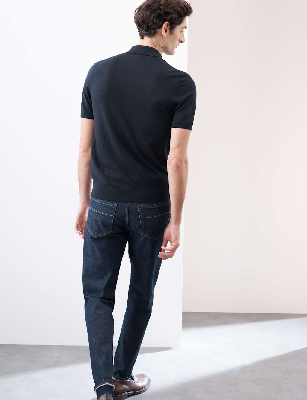 Pure Extra Fine Merino Wool Knitted Polo Shirt 6 of 7