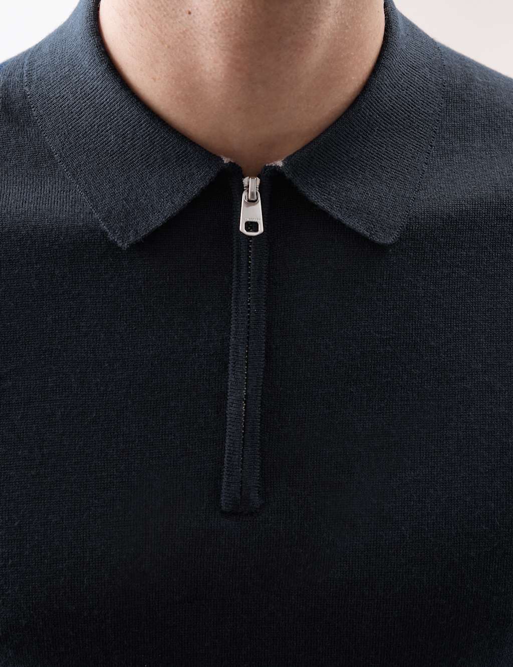 Pure Extra Fine Merino Wool Knitted Polo Shirt 7 of 7