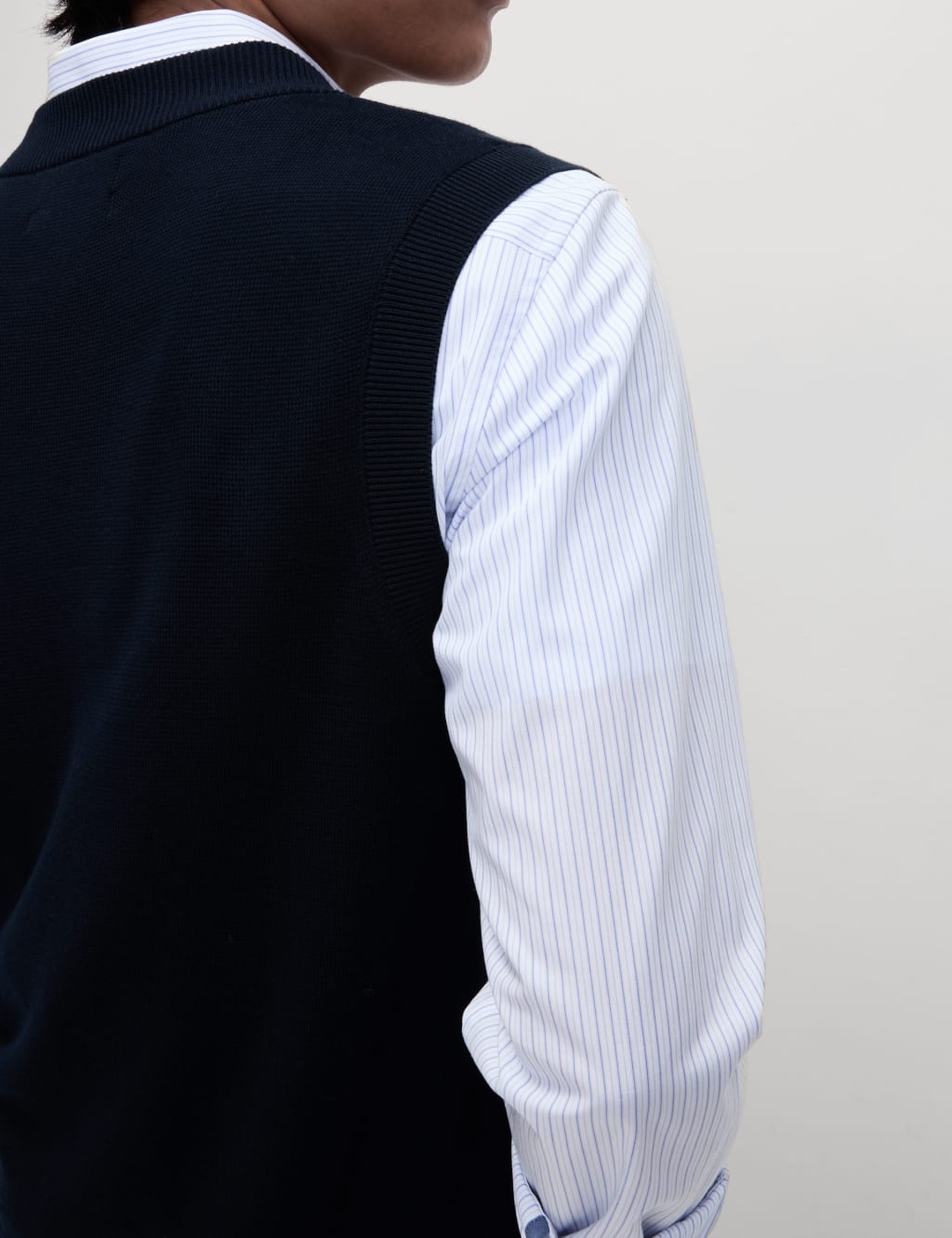 Cotton Rich Textured V-Neck Knitted Waistcoat 5 of 6