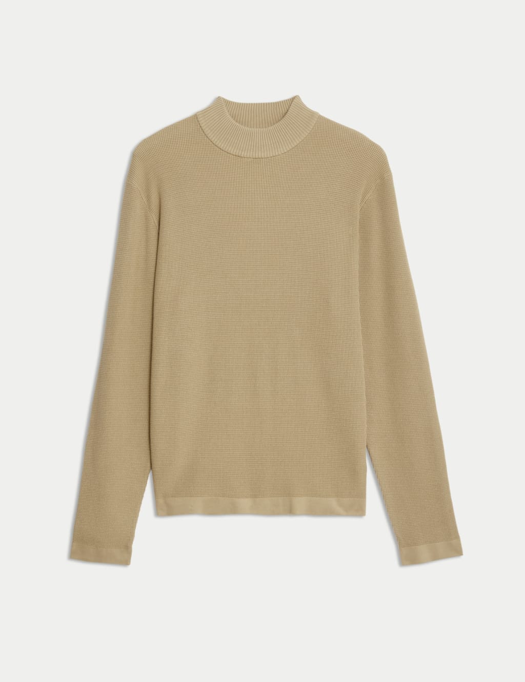 珍しい  Cotton Rich Textured High Neck Jumper with Modal | M&S トップス