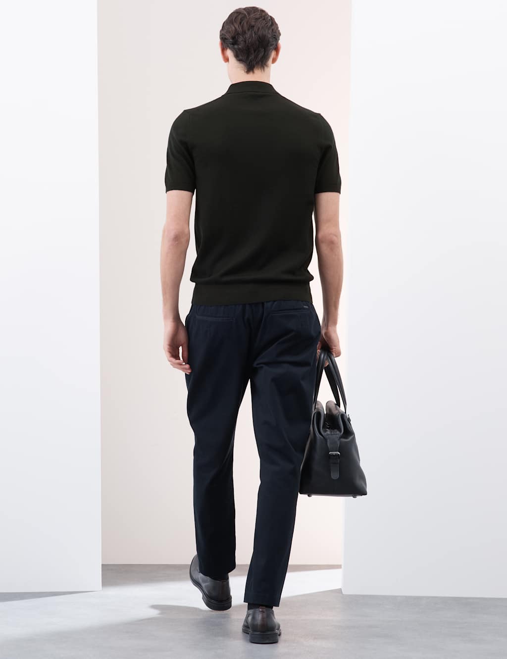 Pure Extra Fine Merino Wool Knitted Polo Shirt 5 of 7