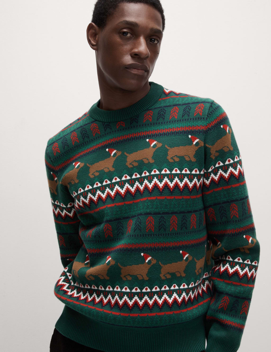 Pure Cotton Fair Isle Christmas Jumper M S Collection M S
