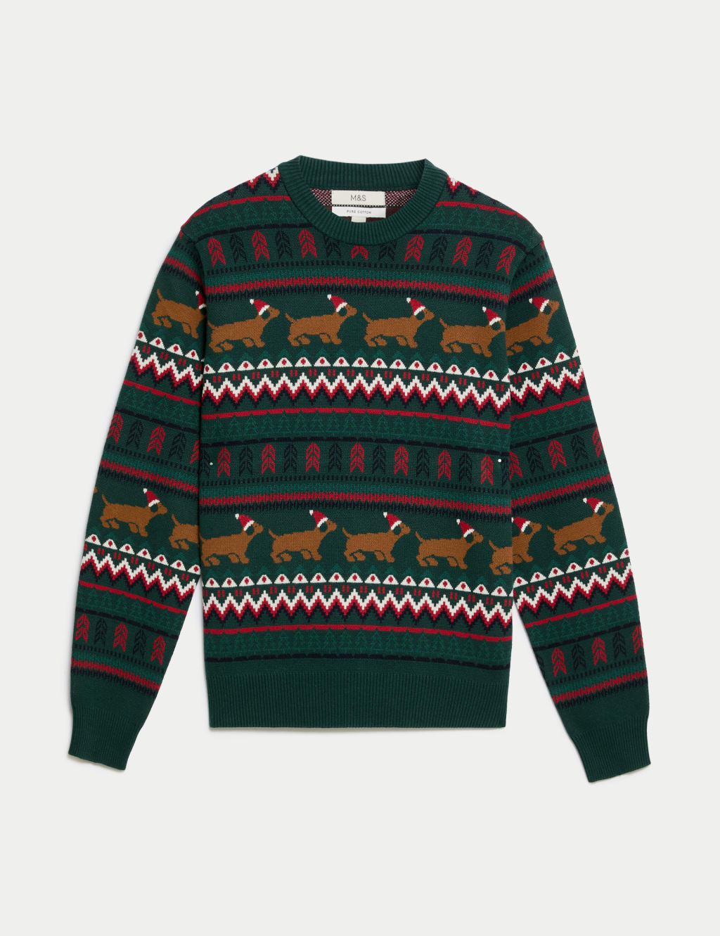 Pure Cotton Fair Isle Christmas Jumper M S Collection M S