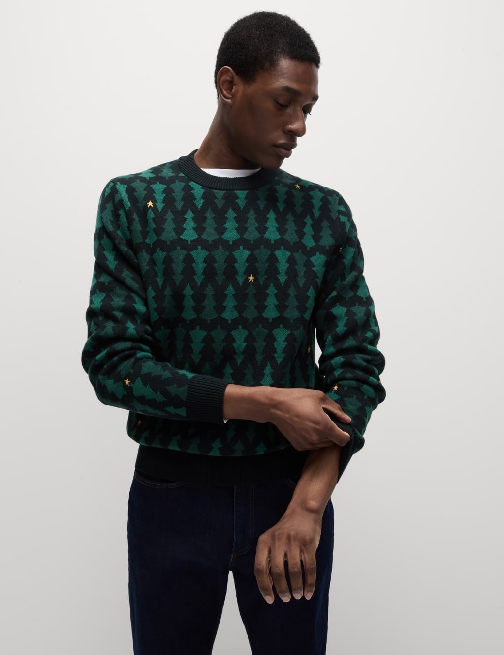 Pure Cotton Fair Isle Christmas Tree Jumper