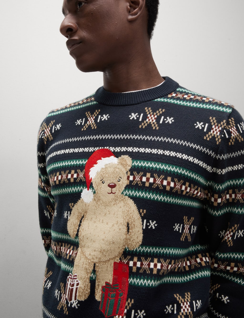 Pure Cotton Spencer Bear Crew Neck Jumper