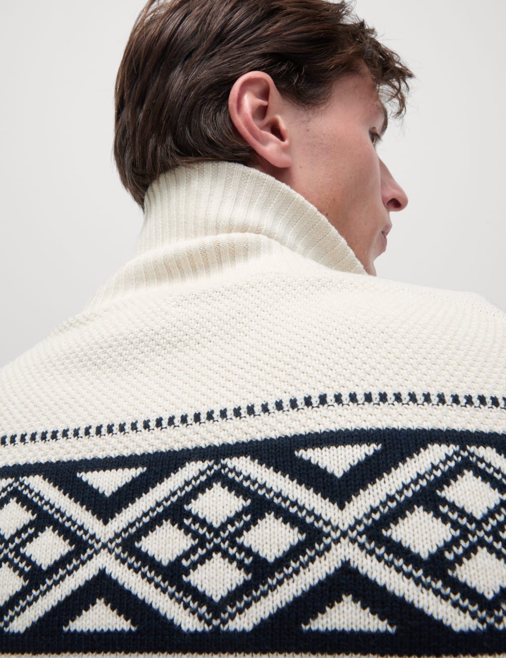 Cotton Blend Fair Isle Shawl Collar Cardigan M S Collection M S