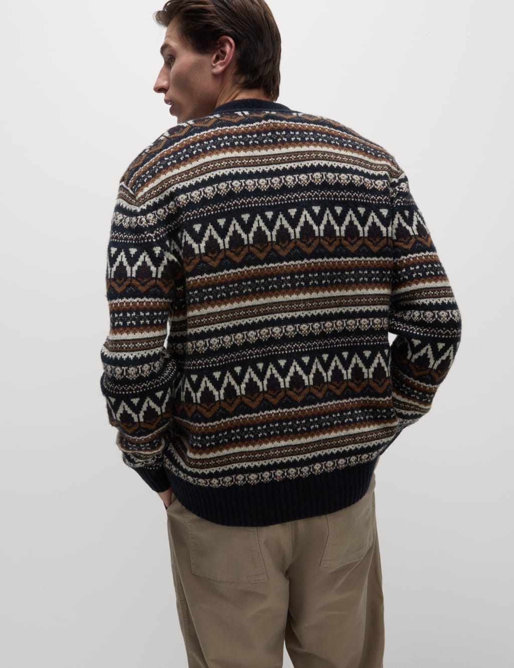 Fair isle sweater cardigan top