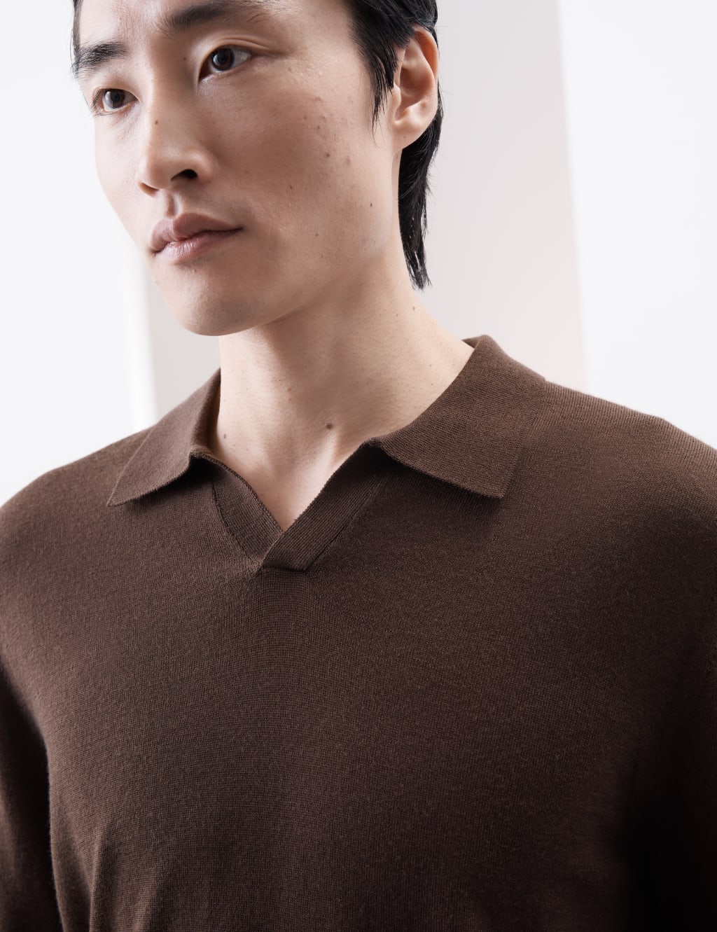 Pure Extra Fine Merino Wool Knitted Polo Shirt 3 of 6