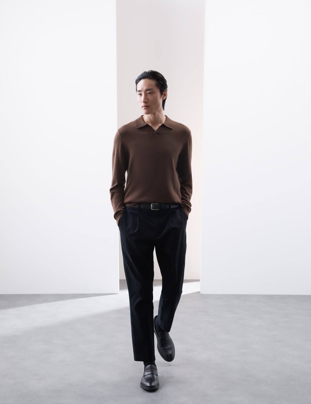 Pure Extra Fine Merino Wool Knitted Polo Shirt 4 of 6