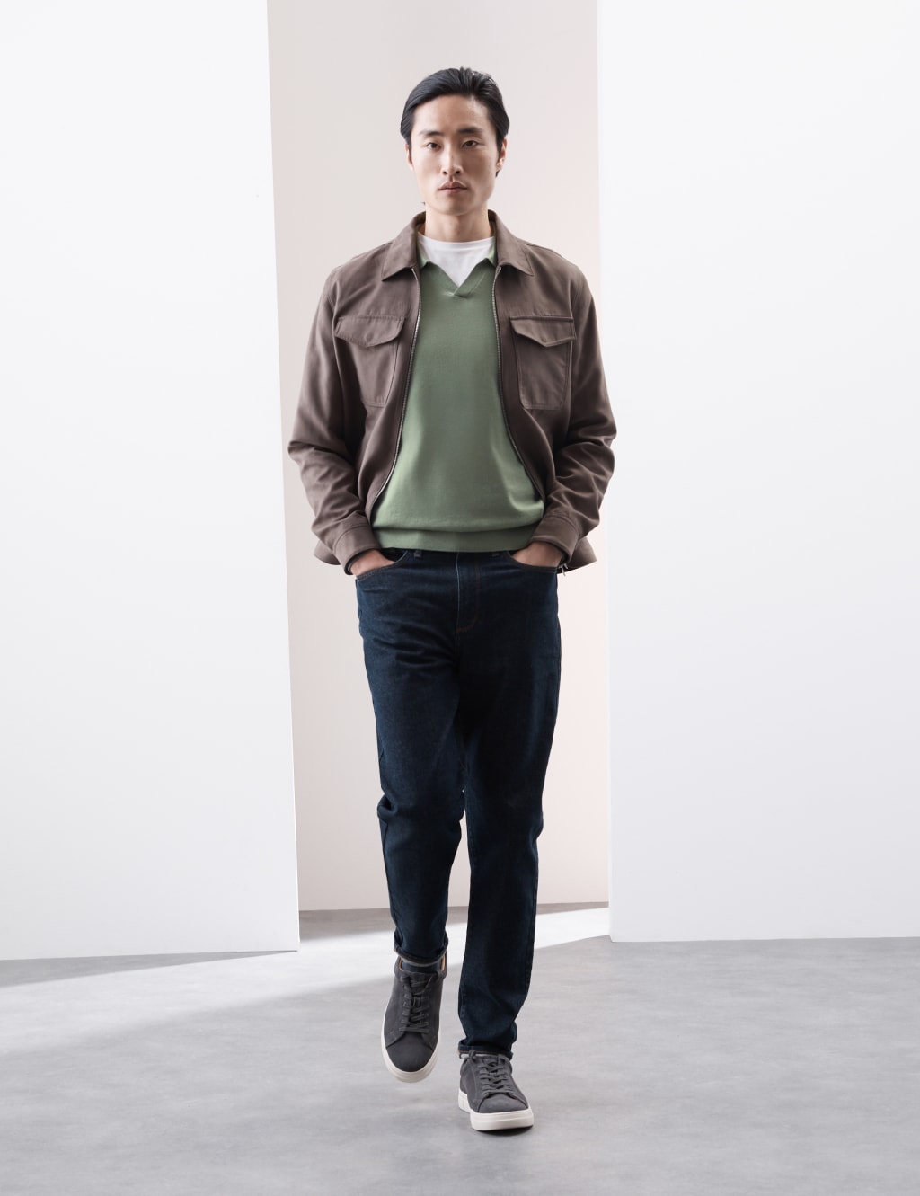 Pure Extra Fine Merino Wool Knitted Polo Shirt