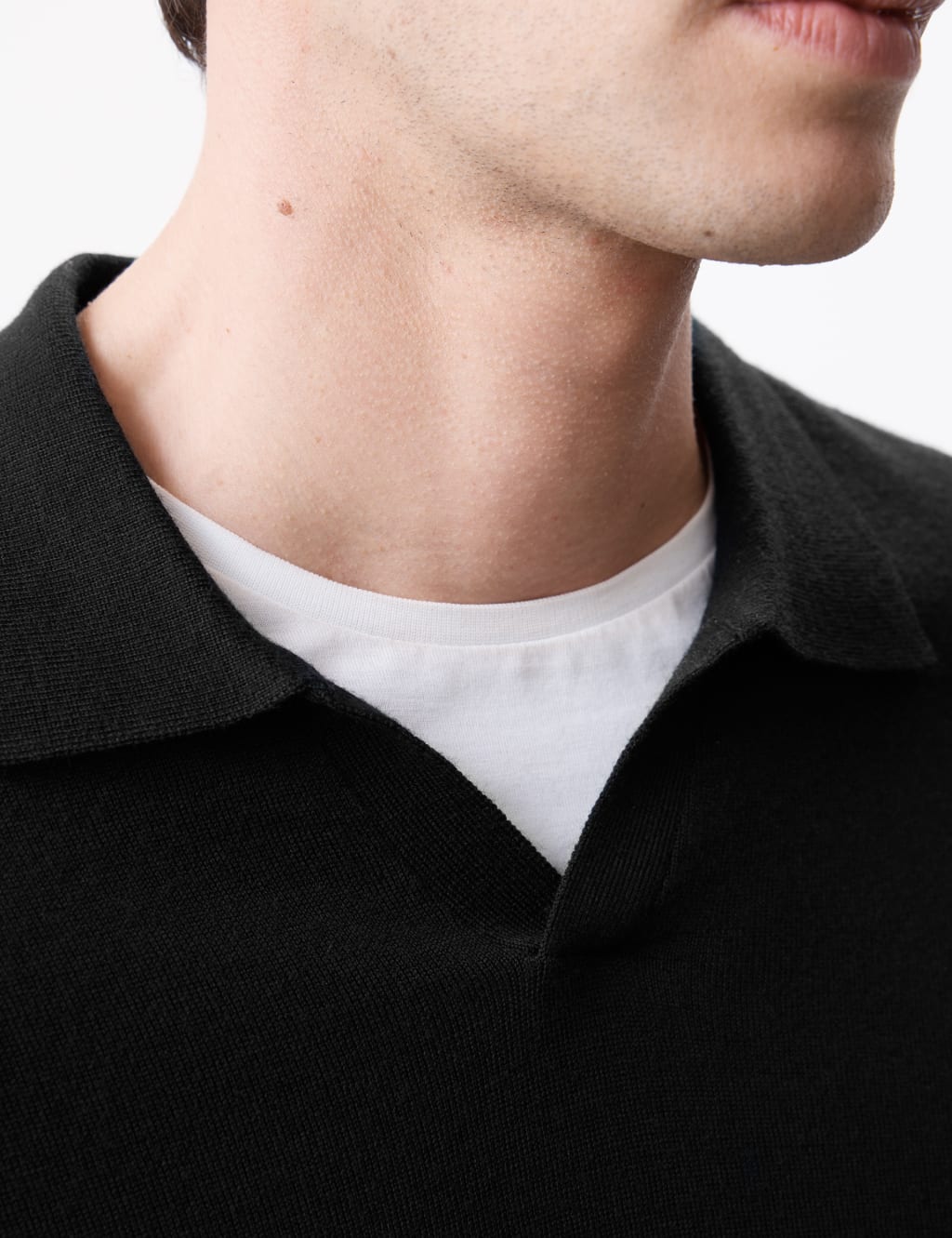 Pure Extra Fine Merino Wool Knitted Polo Shirt 4 of 5