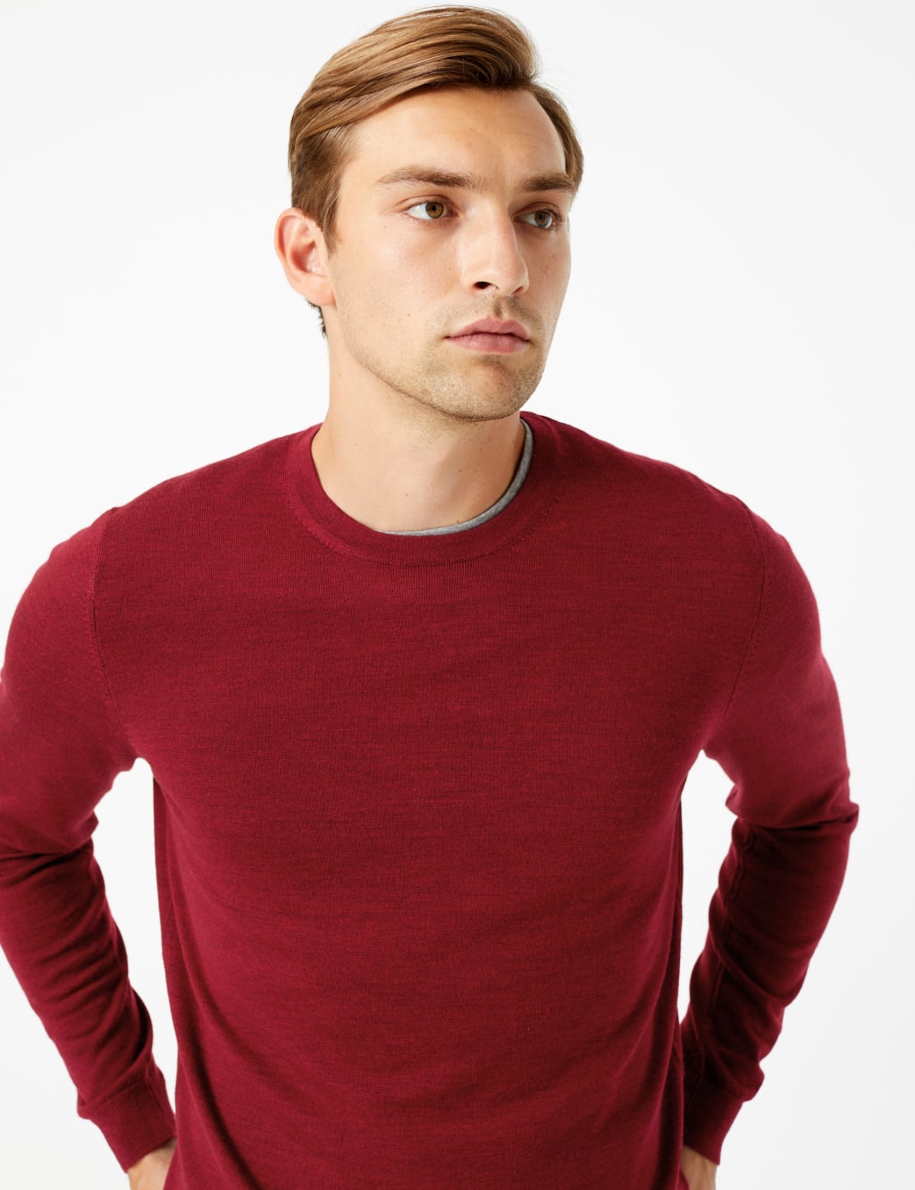 Pure Extra Fine Merino Wool Crew Neck Jumper M S Collection M S