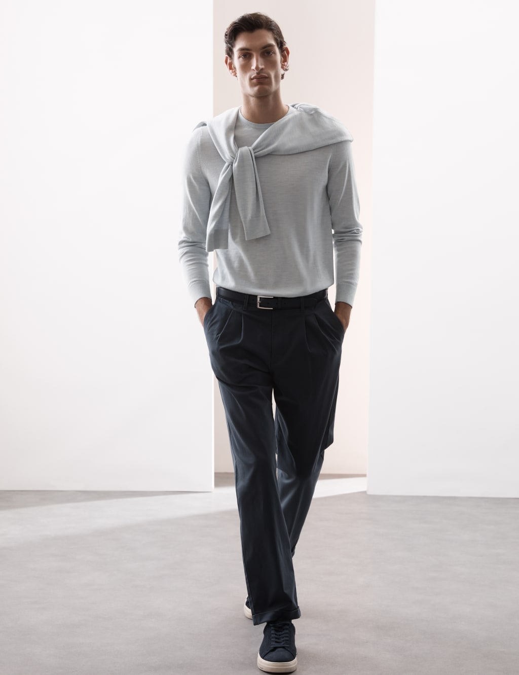 Pure Extra Fine Merino Wool Crew Neck Jumper 1 of 7