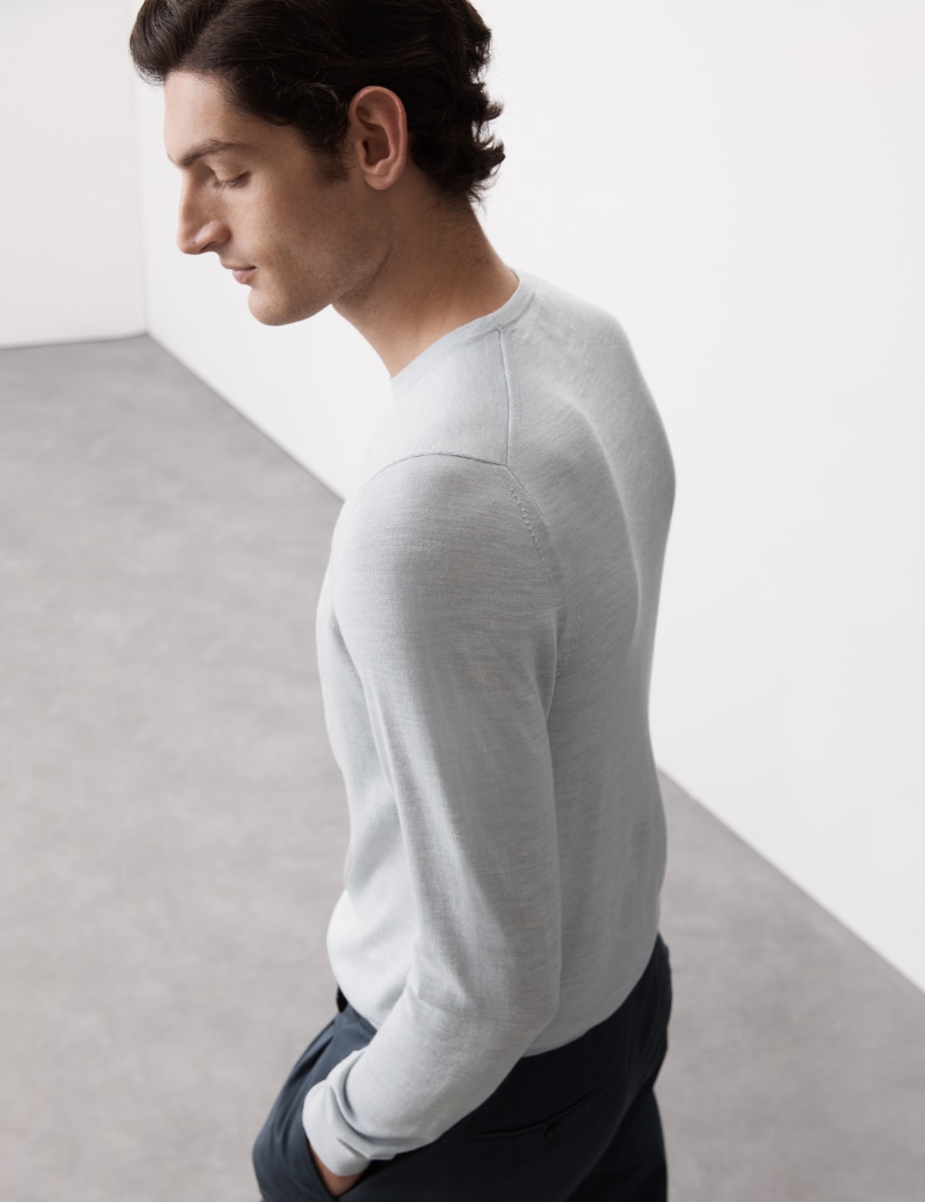 Pure Extra Fine Merino Wool Crew Neck Jumper 7 of 7