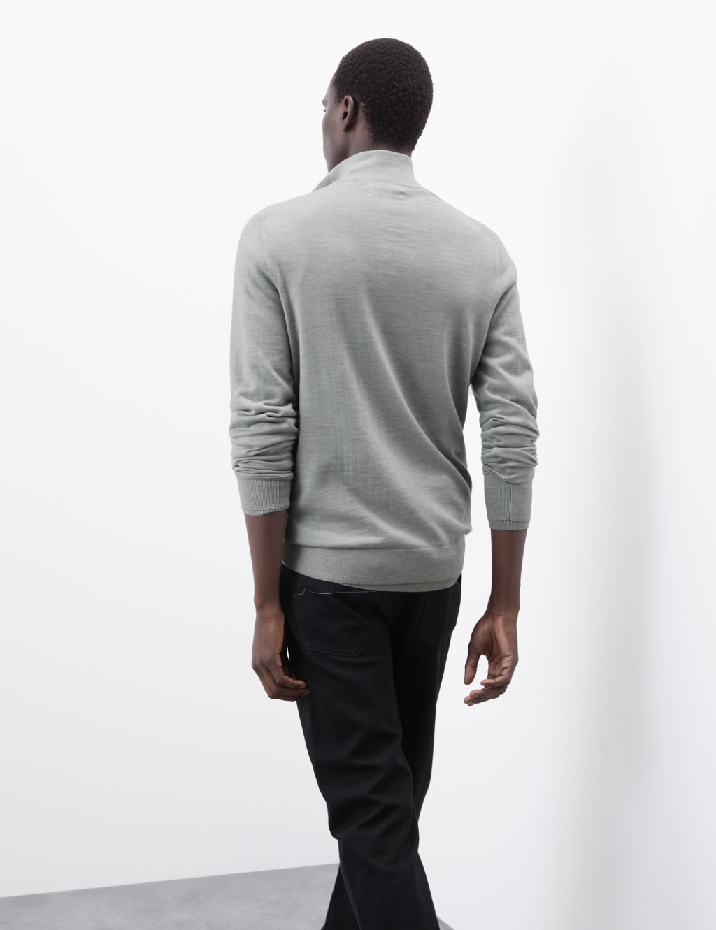 Pure Extra Fine Merino Wool Half Zip Jumper 4 of 6