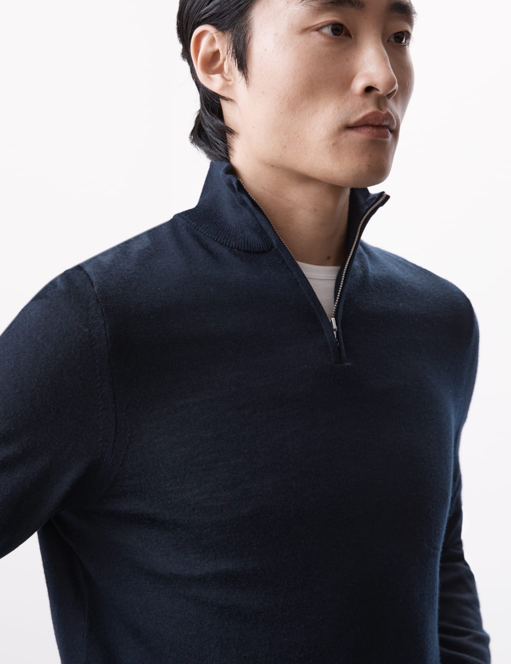 Pure Extra Fine Merino Wool Half Zip Jumper 3 of 7