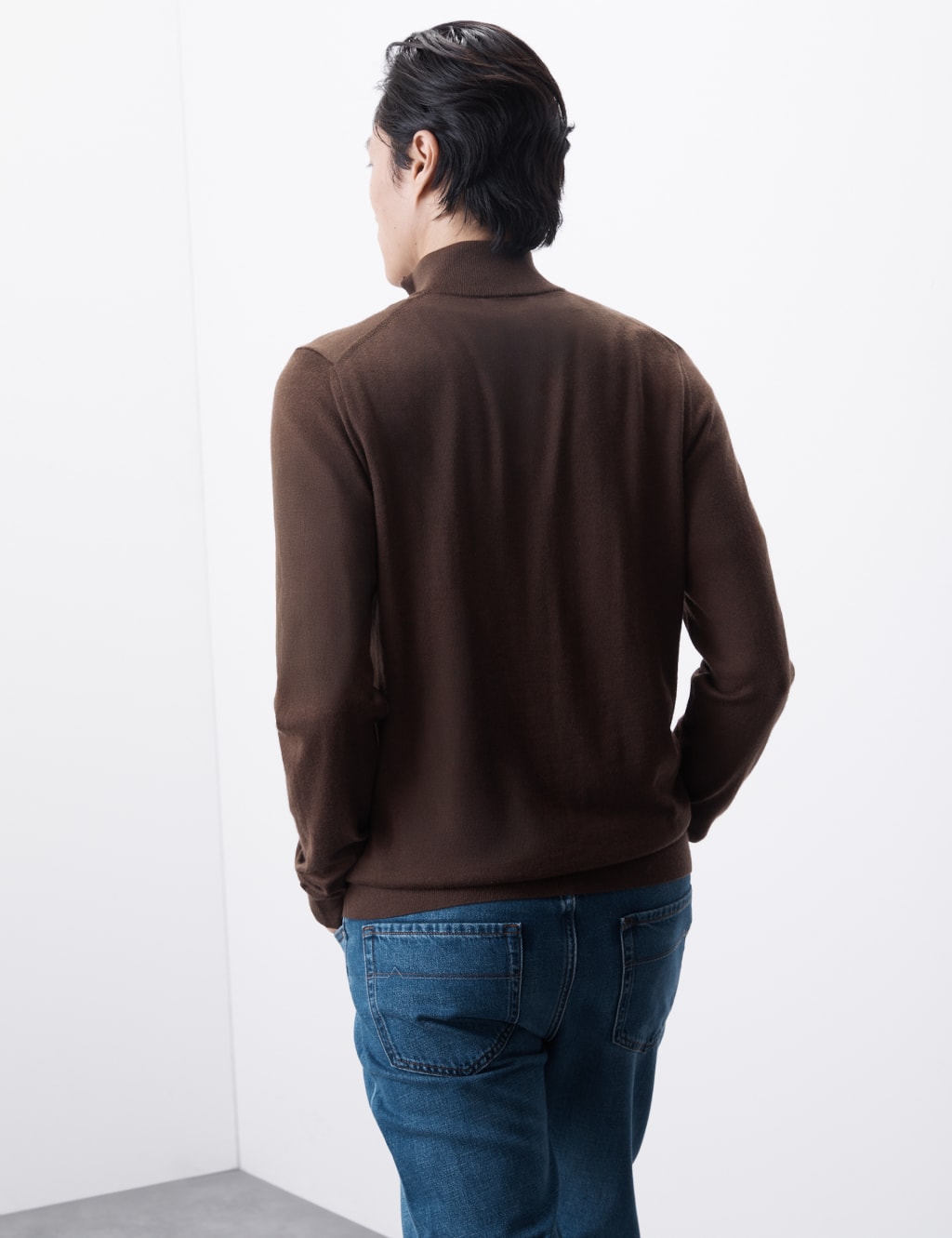 Pure Extra Fine Merino Wool Half Zip Jumper 5 of 5