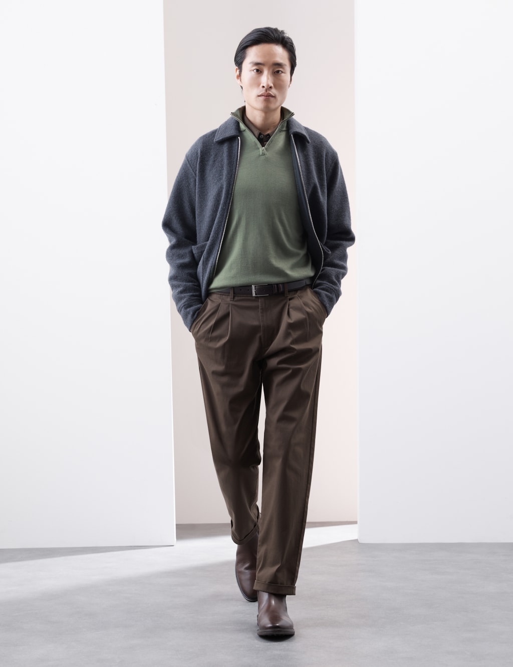 Pure Extra Fine Merino Wool Half Zip Jumper 3 of 7