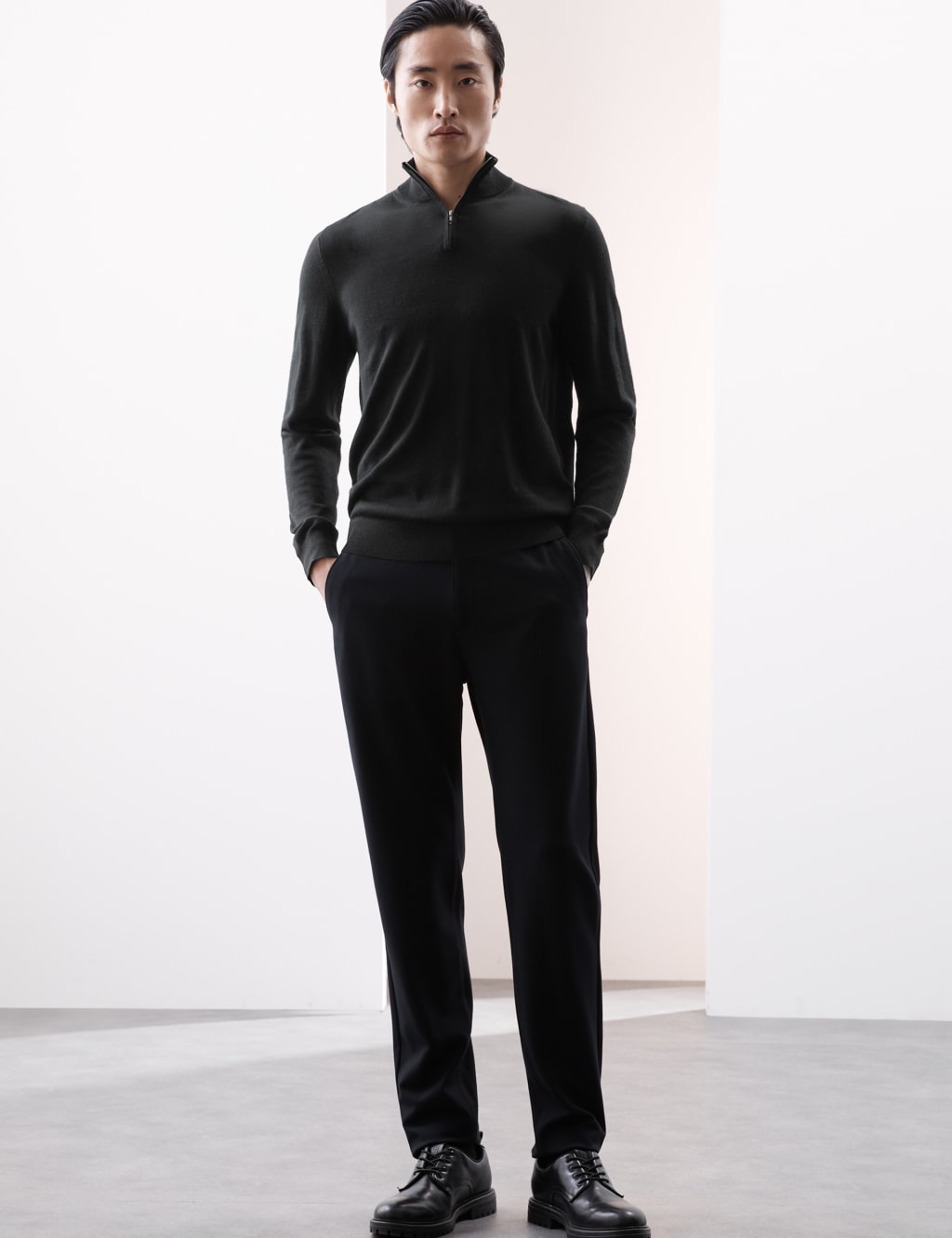 Pure Extra Fine Merino Wool Half Zip Jumper 3 of 8