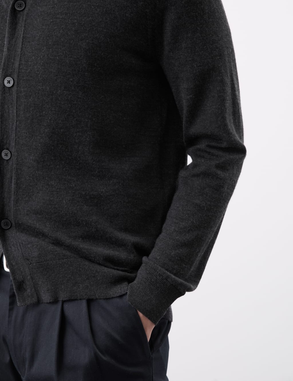 Pure Extra Fine Merino Wool V-Neck Cardigan 6 of 8