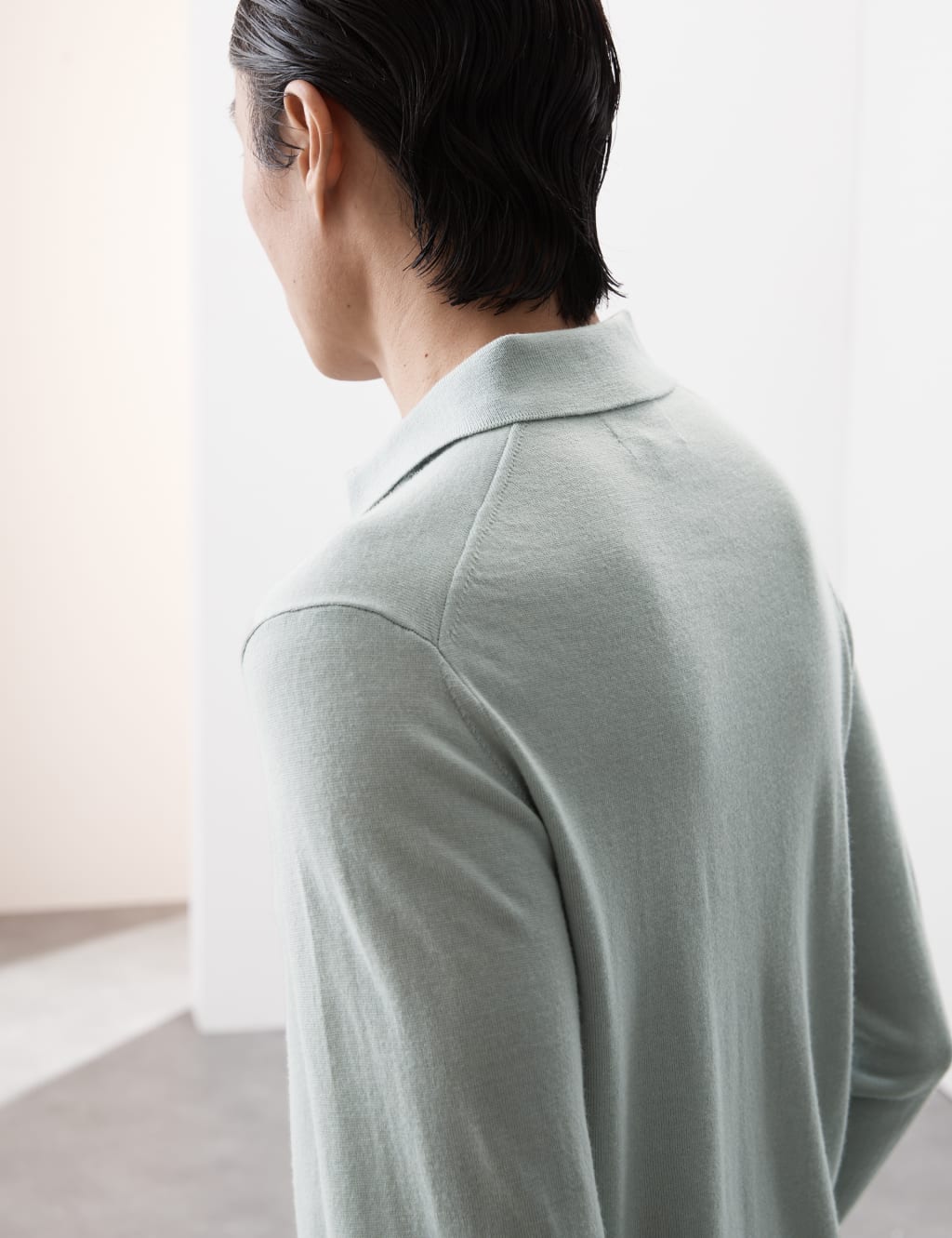 Pure Extra Fine Merino Wool Knitted Polo Shirt 4 of 7