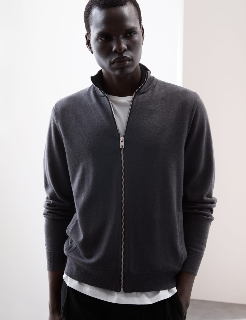 Pure Extra Fine Merino Wool Zip Up Jumper 5 of 7